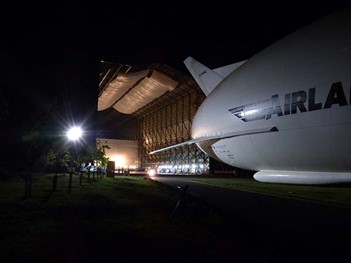 Leaving hangar